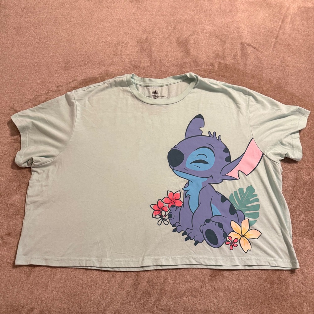 Disney Lilo & Stitch Taking It Easy Graphic T-Shirt Light Blue 3X